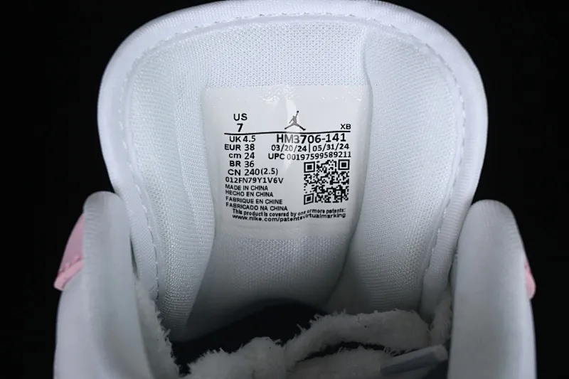 All categories Air Jordan Jordan series basketball shoes Air Jordan 1 Low Z version Air Jordan 1 Low "White/Pink Foam/Glacier Blue" AJ1 Joe 1 Valentine's Day low-top cultural casual sneakers HM3706-141